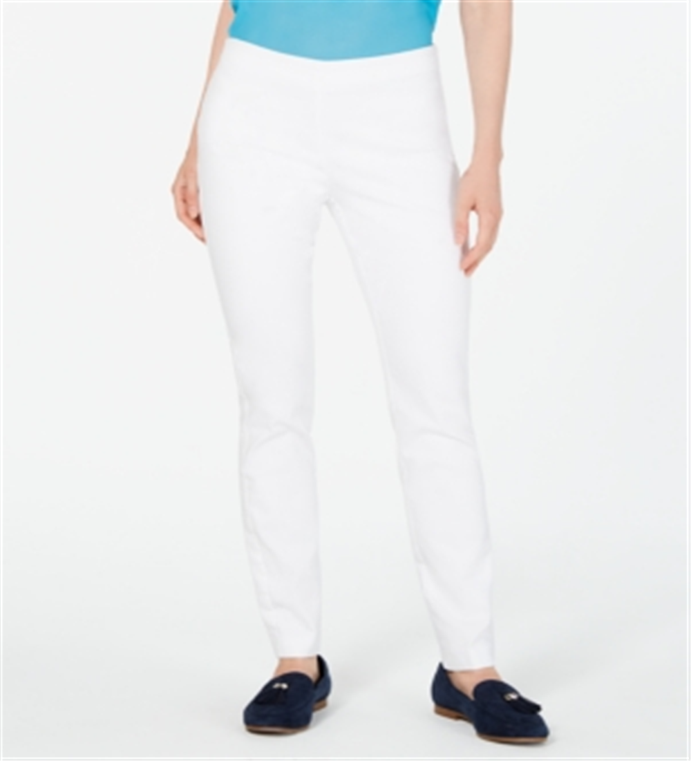 Charter Club Women's Chelsea Stretch Twill Pants White Size 16