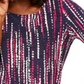 JM Collection Women's Printed Garland-Textured Top Blue Size X-Small