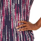 JM Collection Women's Printed Garland-Textured Top Blue Size X-Small