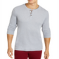 Club Room Men's Henley Shirt Gray Size Large