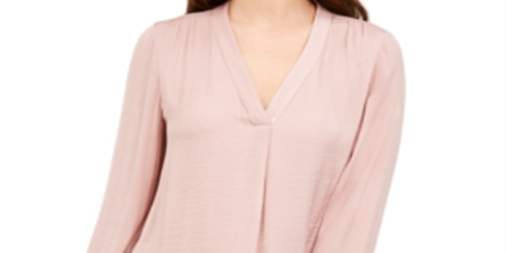 Alfani Women's V Neck Top Pink Size M