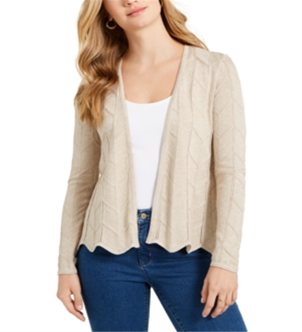 Charter Club Women's Open-Front Cardigan Brown Size X-Small