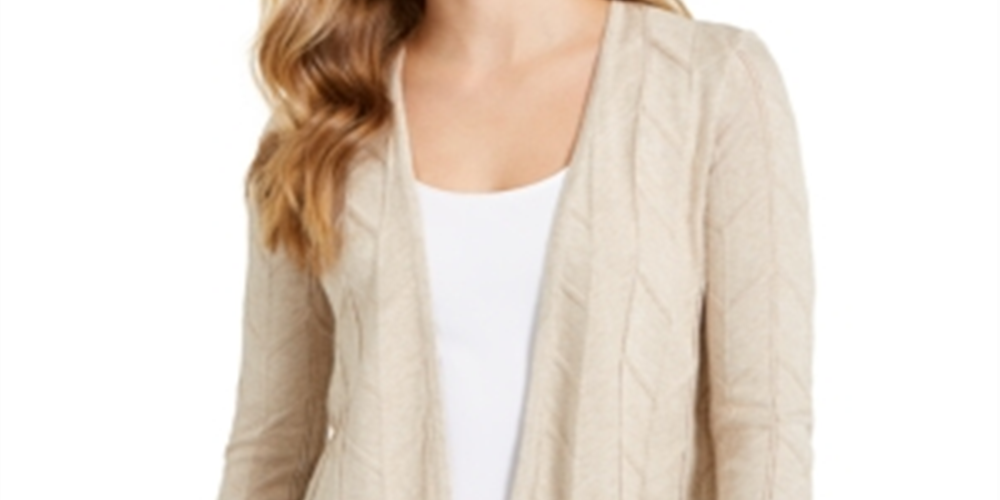 Charter Club Women's Open-Front Cardigan Brown Size X-Small