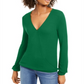INC International Concepts Women's Knit Ribbed Top Green Size L