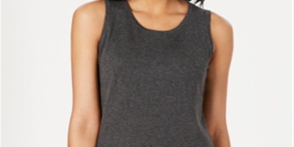 Charter Club Women's Sleeveless Crew-Neck Sweater Gray Size XX-Large
