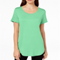 JM Collection Women's Scoop Neck Top Green Size X-Large