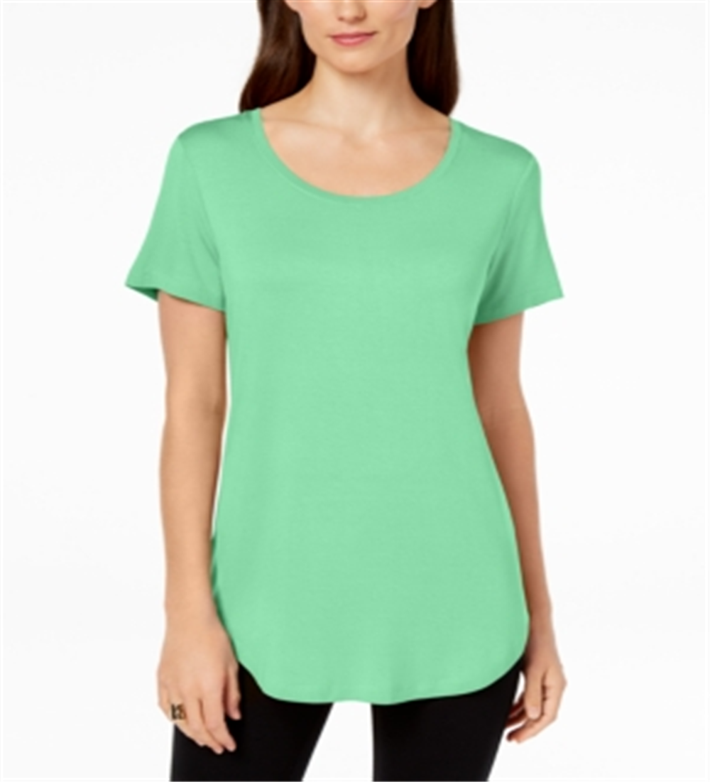 JM Collection Women's Scoop Neck Top Green Size X-Large