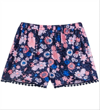 Epic Threads Big Girl's Floral Print Challis Shorts Navy Size L