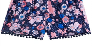 Epic Threads Big Girl's Floral Print Challis Shorts Navy Size L