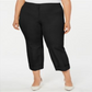 Alfani Women's Plus Comfort Waist Cuffed Ankle Pants Black Size 28W