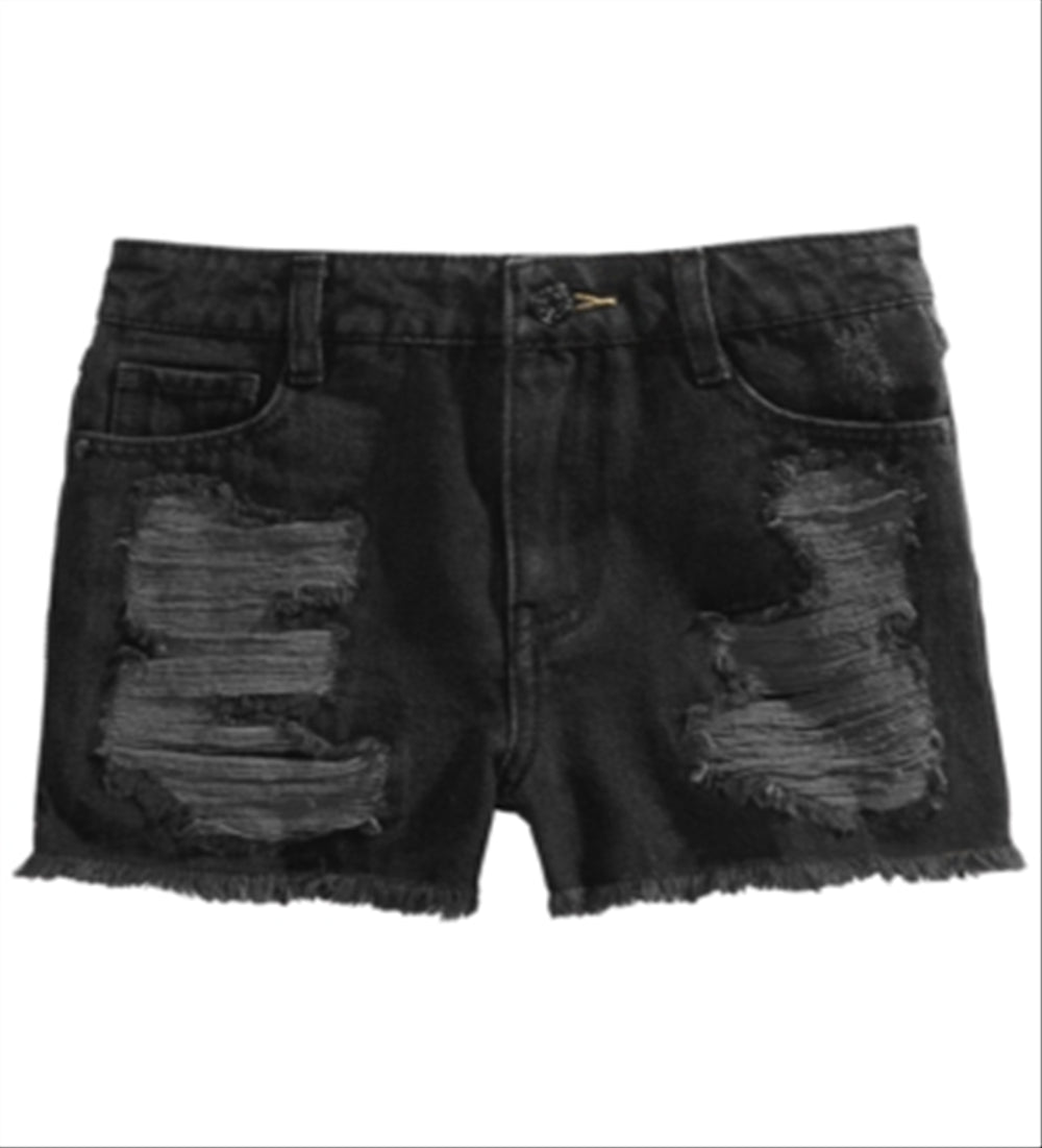 Epic Threads Big Girl's Ripped Cotton Denim Shorts Black Size 10