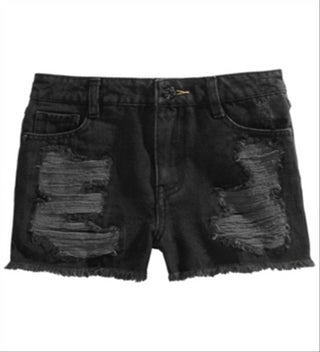 Epic Threads Big Girl's Ripped Cotton Denim Shorts Black Size 10