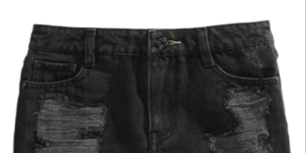 Epic Threads Big Girl's Ripped Cotton Denim Shorts Black Size 10