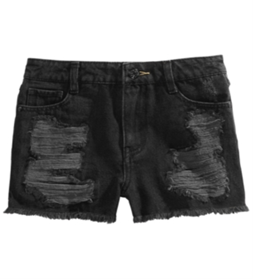 Epic Threads Big Girl's Ripped Cotton Denim Shorts Charcol Size 8