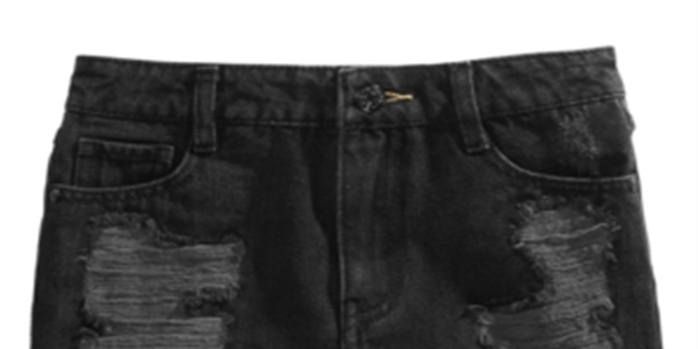 Epic Threads Big Girl's Ripped Cotton Denim Shorts Charcol Size 8