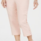 JM Collection Women's Button-Hem Tummy-Control Capris Pink Size Small