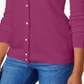 Karen Scott Women's Luxsoft Button Cardigan Purple Size Petite