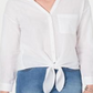 Charter Club Women's Long Sleeve V Neck Blouse Top White Size Medium