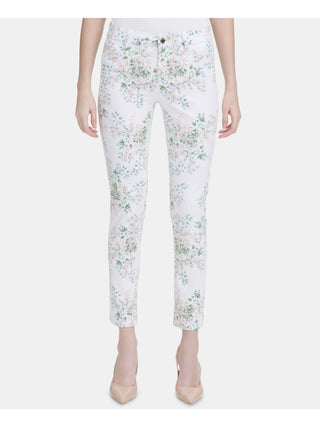 Calvin Klein Women's Mid Rise Floral Pants Pink Size 16