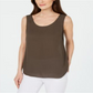 Alfani Women's Sleeveless Scoop Neck Top Brown Size Small