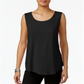 JM Collection Women's Petite Scoop-Neck Tank Top Black Size Petite S