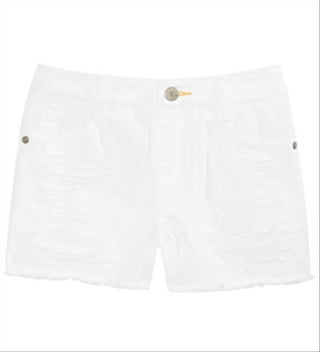 Epic Threads Big Girl's Frayed Hem Cotton Denim Shorts White Size 16