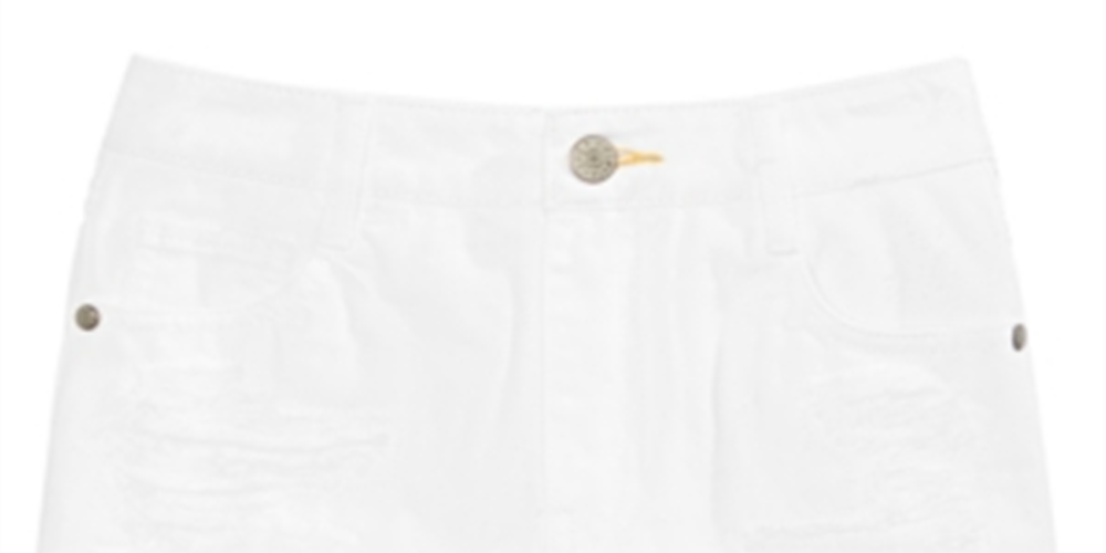 Epic Threads Big Girl's Frayed Hem Cotton Denim Shorts White Size 16