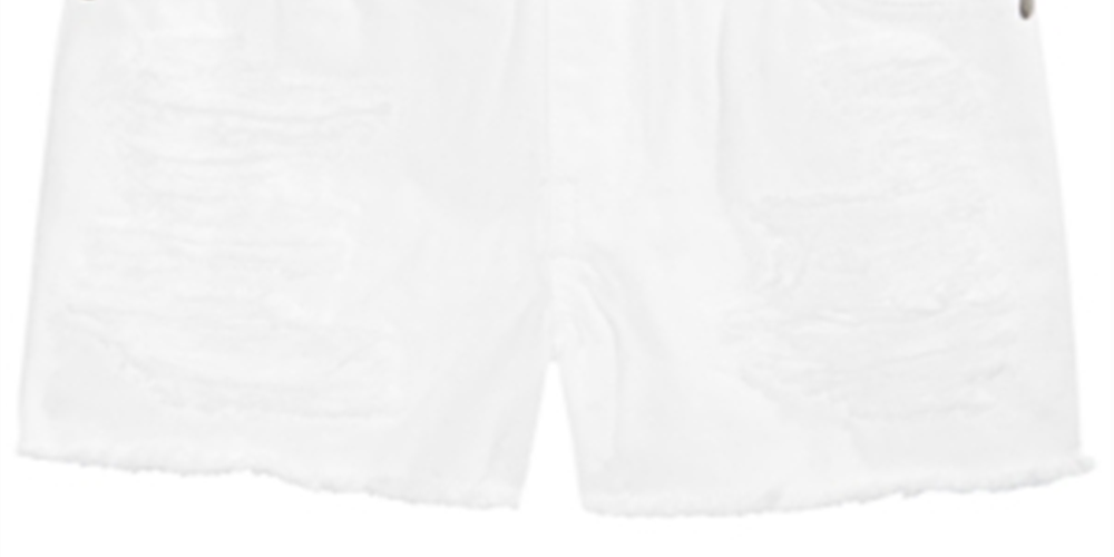 Epic Threads Big Girl's Frayed Hem Cotton Denim Shorts White Size 16