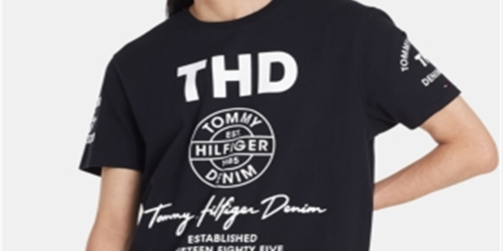 Tommy Hilfiger Men's Graphic Crew Neck T-Shirt Black Size 2XL