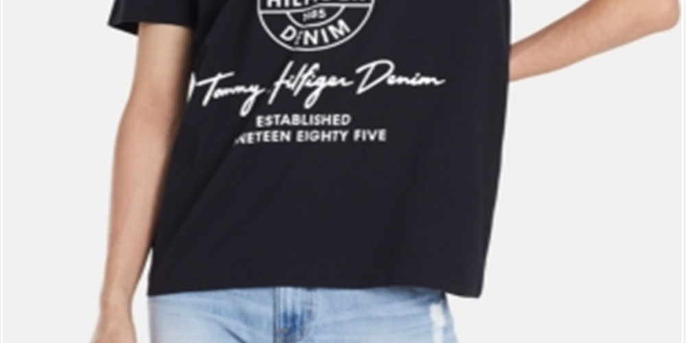 Tommy Hilfiger Men's Graphic Crew Neck T-Shirt Black Size 2XL