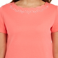 Karen Scott Women's Cotton Scalloped-Neck T-Shirt Orange Size Small