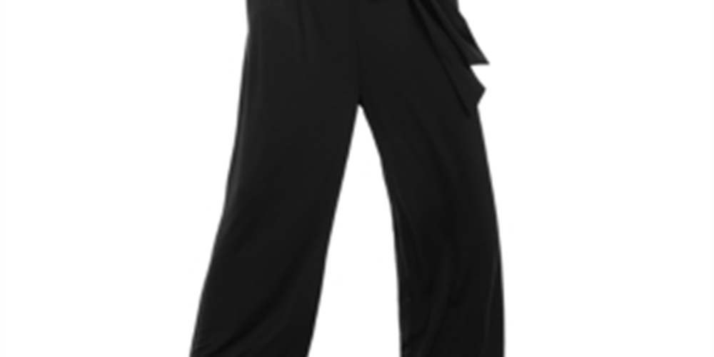 Alfani Women's Ruffled Jumpsuit Black Size Petite XL