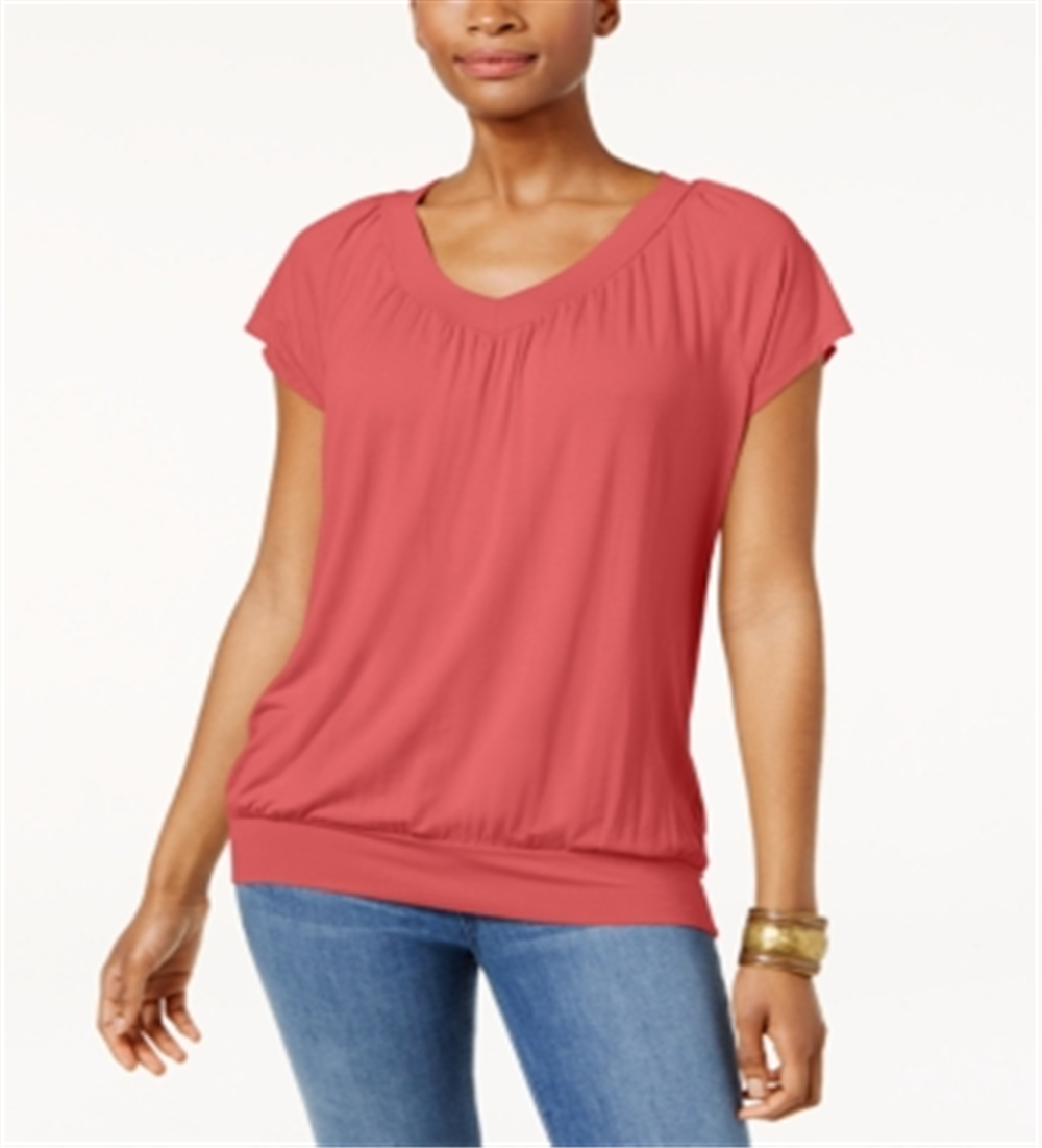 JM Collection Women's Blouson T-Shirt Red Size X-Large
