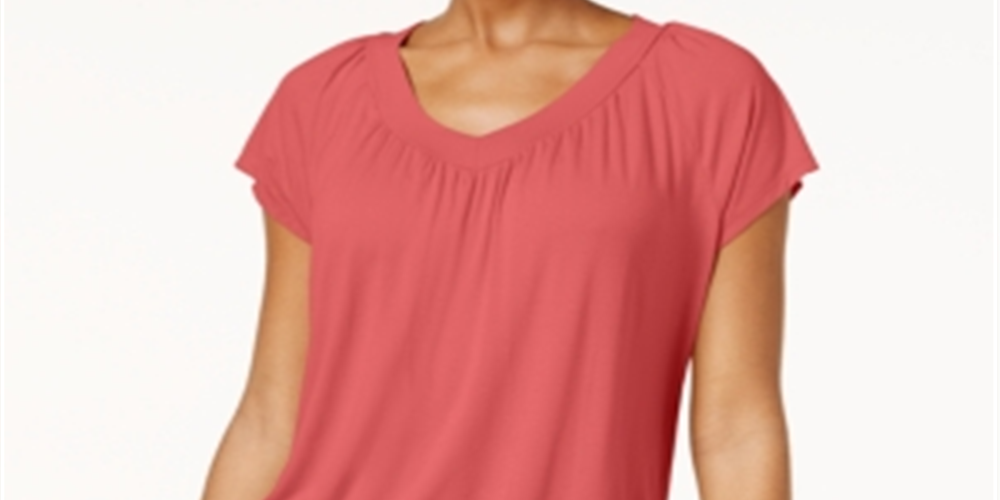 JM Collection Women's Blouson T-Shirt Red Size X-Large