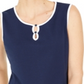 Karen Scott Women's Tipped Keyhole Tank Blue Size X-Large
