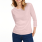 Maison Jules Women's 3/4-Sleeve Solid T-Shirt Pink Size Medium