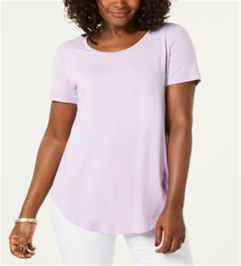 JM Collection Women's Scoop-Neck Top Purple Size Medium