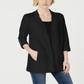 Karen Scott Women's Zip-Pocket Cardigan Black Size Small