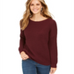 Style & Co Women's Ribbed Drop Shoulder Sweater Berry Jam Size Large