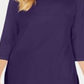 Karen Scott Women's 3/4 Sleeve Boat Neck Top Purple Size Small