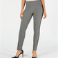 INC International Concepts Women's Glen Plaid Tummy Control High Rise Comfort Leggings Black Size Small