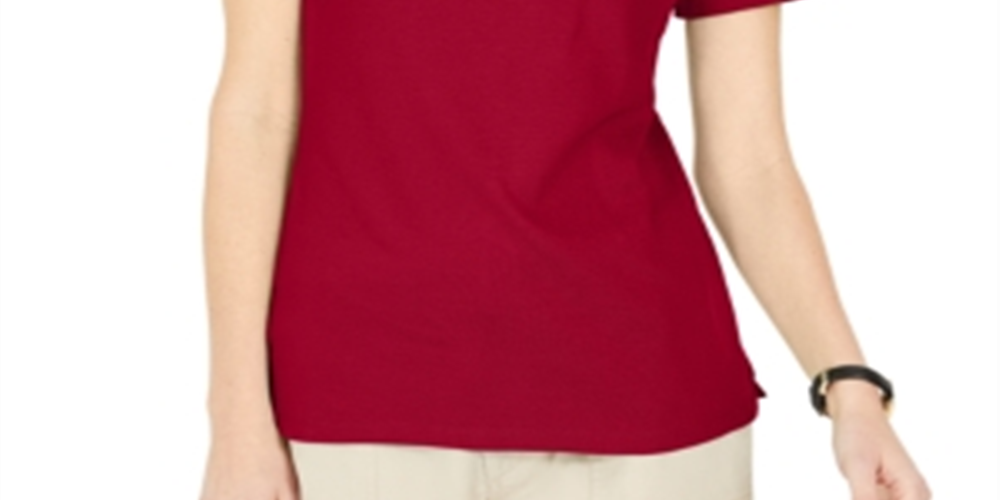 Karen Scott Women's Lace up Layered Look Top Red Size Small