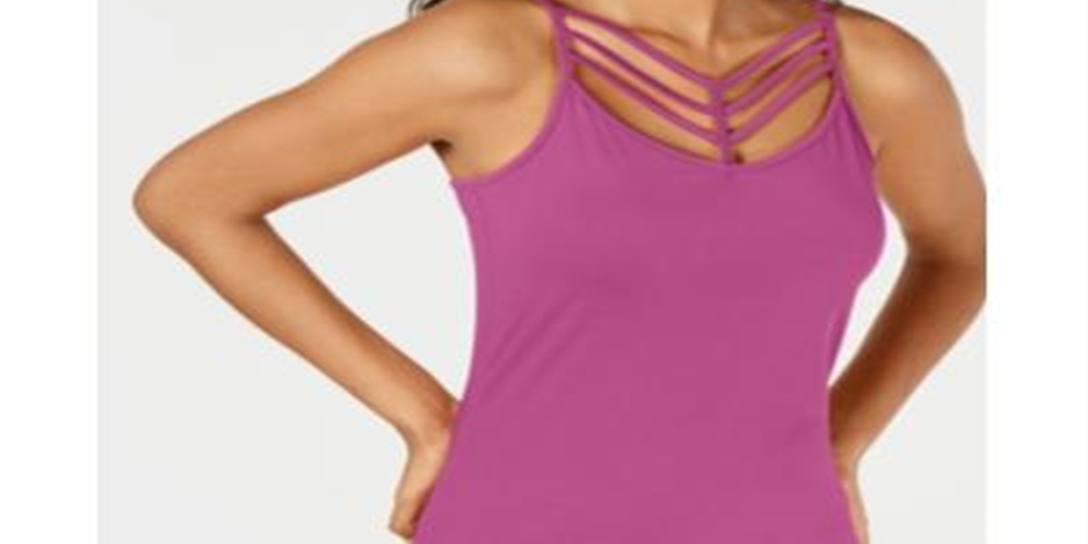 Thalia Sodi Women's Ladder Trim Tank Top  Pink Size Large