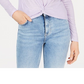 Planet Gold Junior's Twist Front Long Sleeve Top Purple Size XS