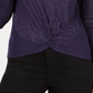 Planet Gold Junior's Twist Front Long Sleeve Top Purple Size XS