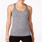 Ideology Women's Rapidry Heathe Racerback Tank Top Gray Size SM