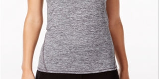 Ideology Women's Rapidry Heathe Racerback Tank Top Gray Size SM