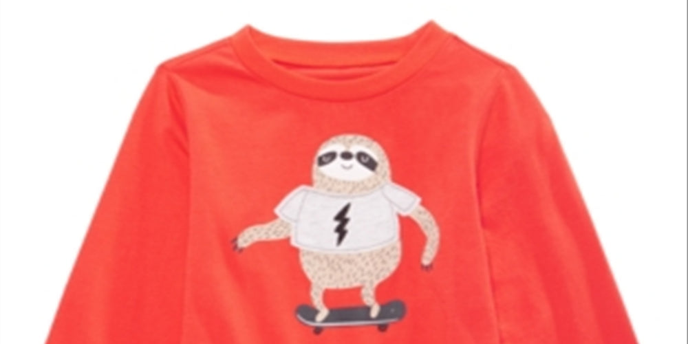 First Impressions Baby Boy's Sloth Print Cotton T-Shirt Red Size 3-6 Months