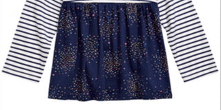 First Impressions Baby Girl's Cotton Long Sleeve Striped Confetti Tunic White Size 6-9 Months