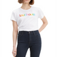 Levi's Women's Perfect Cotton Logo T-Shirt Rounded Logo White Size Medium